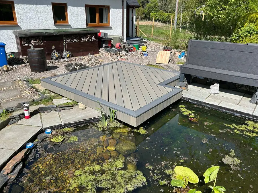 Completed decking project by Glasgow Decking Group